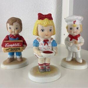 Vintage Set of 3 Porcelain Campbell's Soup Kids Figurines 1993 Advertisement